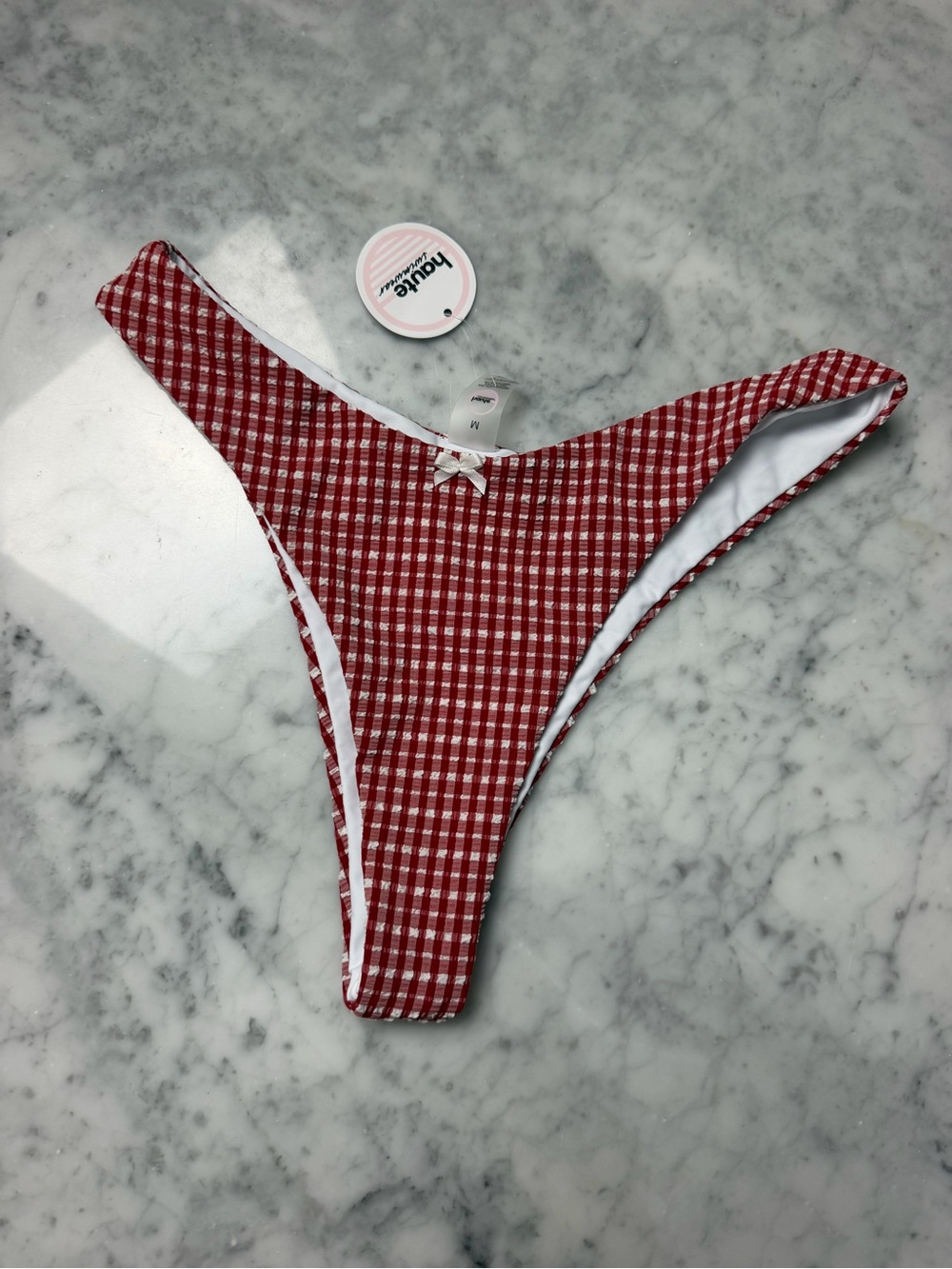 Haute swimsuit Red Gingham Bikini Bottoms